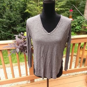 Madewell Long sleeve tee top XS grey striped